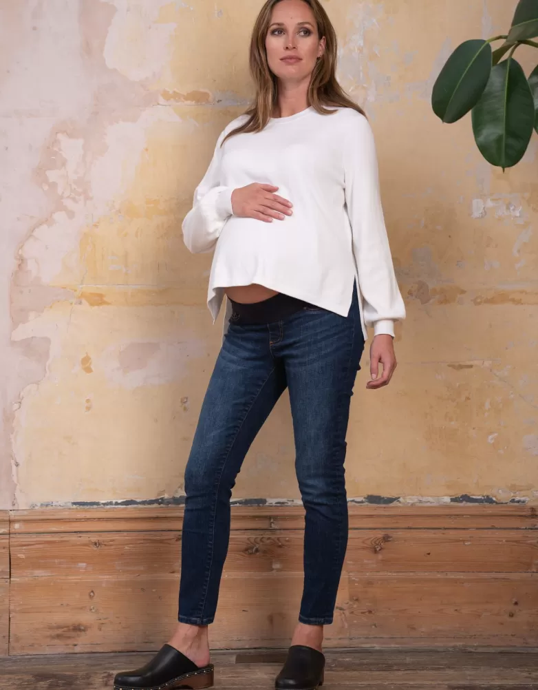 Discount Flatterende beige trui voor zwangerschap en borstvoeding | Truien