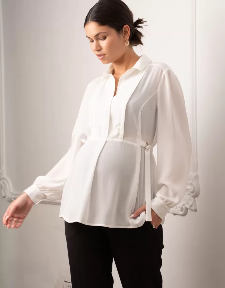 New Witte blouse voor zwangerschap, borstvoeding en afkolven | Alle Verzorgingskleding | Hoodies & Tops